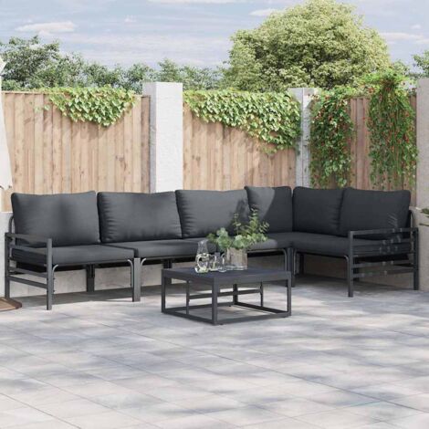 Garten-Sofa-Set 5 pcs Anthrazit Stahl vidaXL
