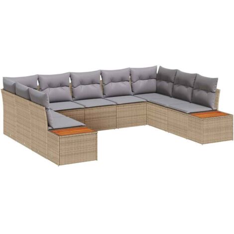 Garten-Sofa-Set 5 pcs Beige und Hellgrau 289 x 209 x 85 cm vidaXL