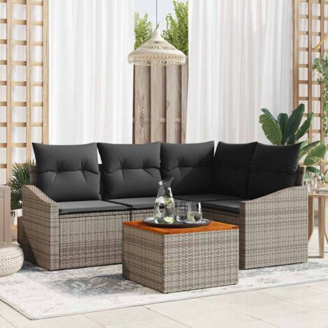 Garten-Sofa-Set 5 pcs Grau vidaXL