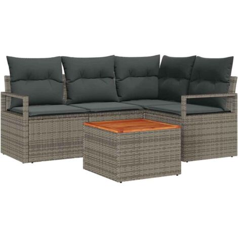 Garten-Sofa-Set 5 pcs Grau vidaXL