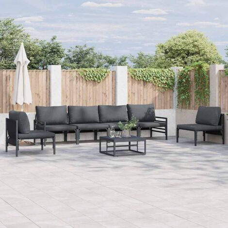 Garten-Sofa-Set 6 pcs Anthrazit Stahl vidaXL