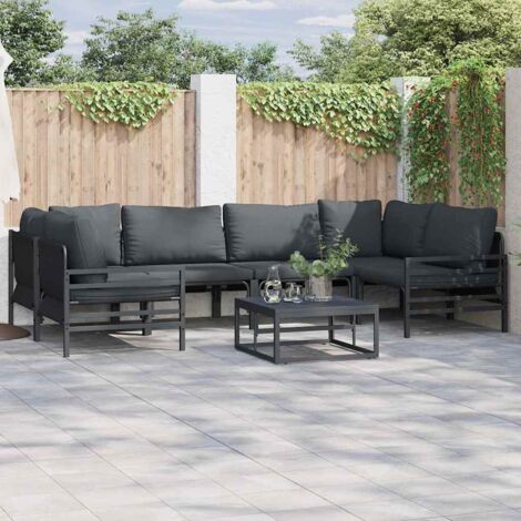Garten-Sofa-Set 6 pcs Anthrazit Stahl vidaXL