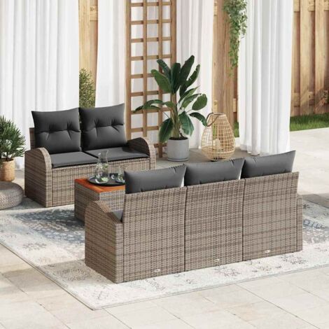 Garten-Sofa-Set 6 pcs Grau vidaXL