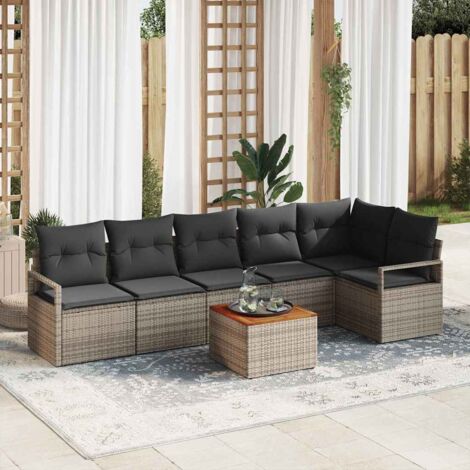 Garten-Sofa-Set 7 pcs Grau vidaXL