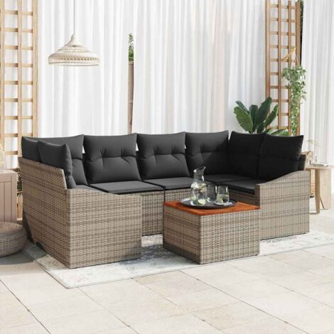 Garten-Sofa-Set 7 pcs Grau vidaXL