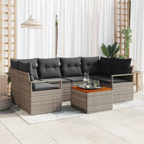 Garten-Sofa-Set 7 pcs Grau vidaXL