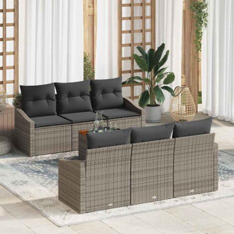 Garten-Sofa-Set 7 pcs Grau vidaXL