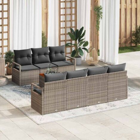 Garten-Sofa-Set 8 pcs Grau vidaXL