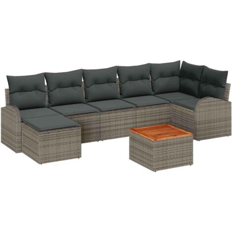 Garten-Sofa-Set 8 pcs Grau vidaXL