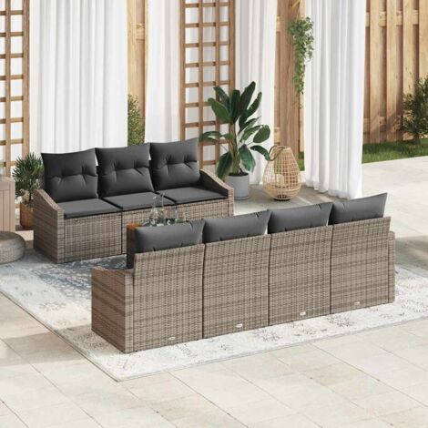 Garten-Sofa-Set 8 pcs Grau vidaXL