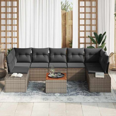 Garten-Sofa-Set 8 pcs Grau vidaXL