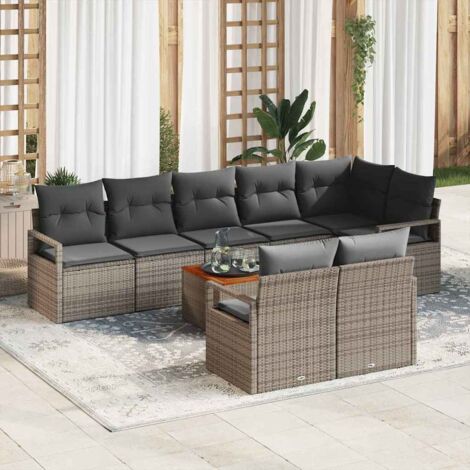 Garten-Sofa-Set 9 pcs Grau vidaXL