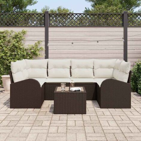 Garten-Sofa-Set Braun 55 x 55 x 37 cm Poly-Rattan vidaXL