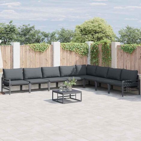 Garten-Sofa-Set mit Kissen 8 pcs Anthrazit Stahl vidaXL
