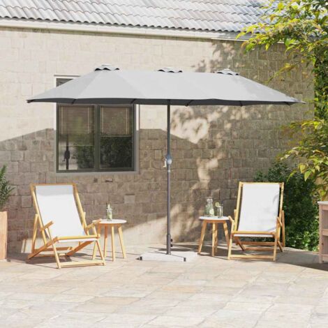 Garten-Sonnenschirm Sand 370 x 197 x 239 cm vidaXL