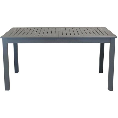 Garten-Tisch 150x90 cm Rodi ausziehbarer aus Taupe lackiertem Aluminium