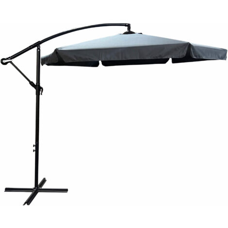 Garten- und Terrassenschirm CYNIA wasserdicht in Dunkelgrau Gewicht 11,7 kg L300 x B300 x H245 cm
