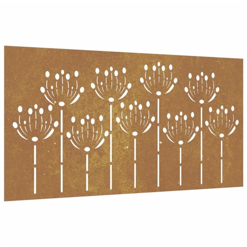 Garten-wanddeko 105x55 Cm Cortenstahl Blumen-design Vidaxl
