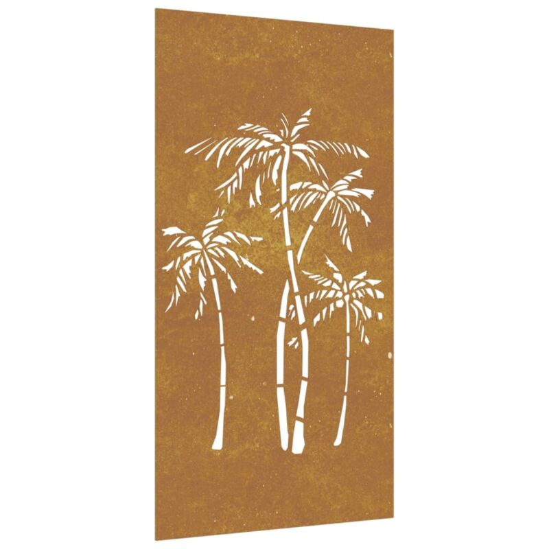 Garten-wanddeko 105x55 Cm Cortenstahl Palmen-design Vidaxl