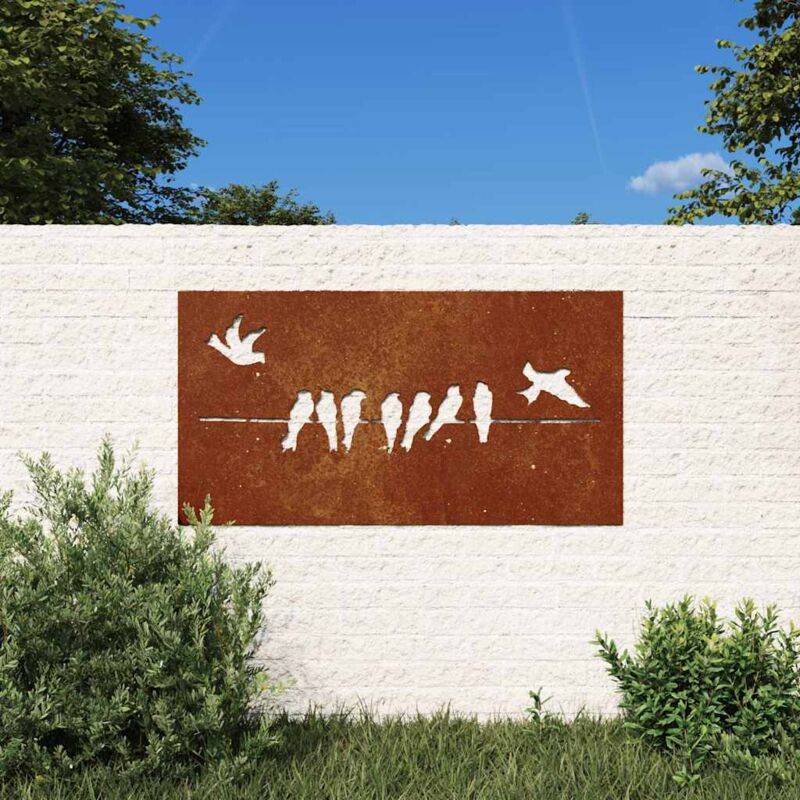 Garten-wanddeko 105x55 Cm Cortenstahl Vogel-design Vidaxl