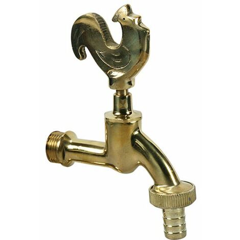 Garten Wasserhahn 1/2" , Messing poliert - Hahn, Auslaufventil