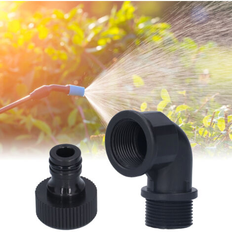 Garten-Winkelverbinder (2 Stück) – Schlauchadapter-Set mit Nippel, richtungsgebunden, G3/4-Gewinde (Innen- und Außengewinde), robustes Kunststoff