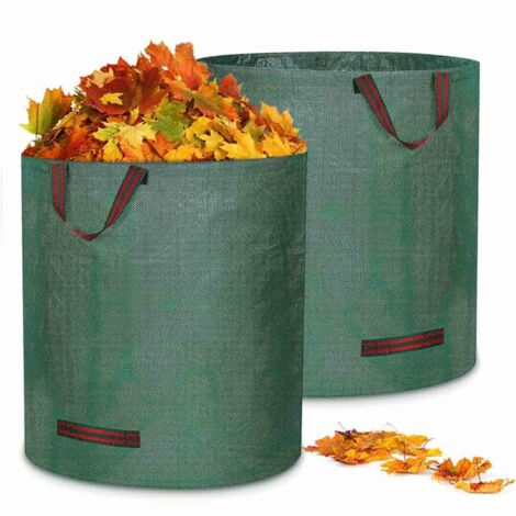 Gartenabfallsäcke, Gartengrassack, 2 Stück Gartenabfallsäcke, 272 l Gartensack, Gartengrünabfallsack, Gartenmüllsack, wiederverwendbarer, robuster Grünabfallsack