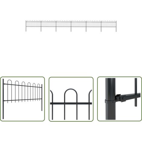 Gartenabgrenzung - vidaXL Gartenzaun Stahl Robust Modern - Sicherheitszaun
