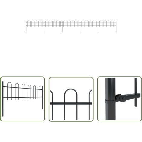 Gartenabgrenzung - vidaXL Gartenzaun  Stahl  Robust  Modern - Zaunpfosten