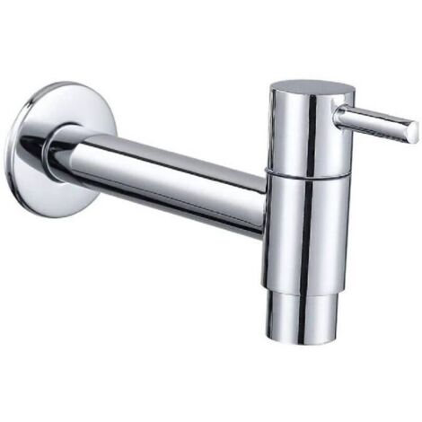 Gartenarmatur, Wandarmatur, frostsichere Armatur, Badarmatur, wassersparende Edelstahlarmatur für Bad, Waschbecken, Balkon, Küche (silber)