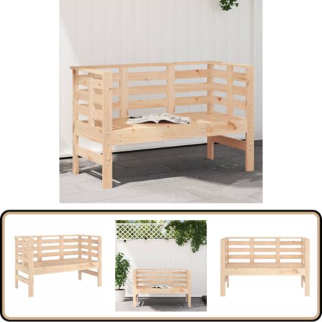 Gartenbank 111,5x53x71 cm Massivholz Kiefer - Gartenbank - Holzmöbel - Gartenmöbel - Outdoor Möbel - Terrassenmöbeln