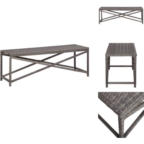 Gartenbank 120 cm Poly Rattan Grau - Gartenbank - Sitzbank - Outdoor Möbel - Gartenmöbel - Rattan Gartenbank