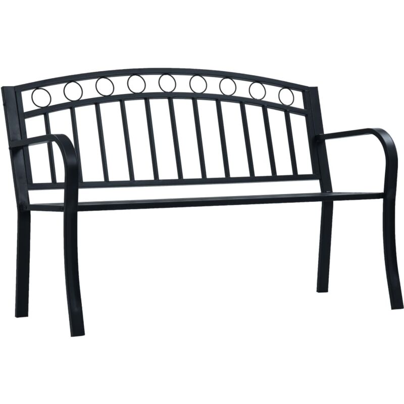Gartenbank 125 Cm Schwarz Stahl - Vidaxl