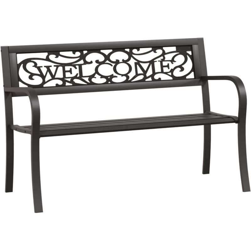 Gartenbank 125 Cm Stahl Schwarz Vidaxl