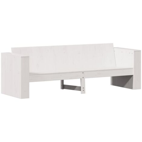 Gartenbank 3 Plätze weiß 189x60x62 cm aus massivem Kiefernholz