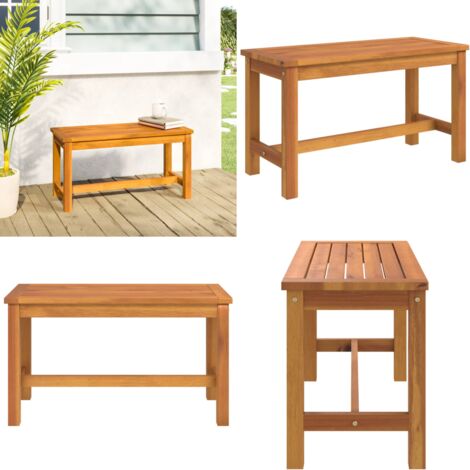 Gartenbank 80x35x45 cm Massivholz Akazie - Holz Gartenbank - Gartenmöbel Akazienholz