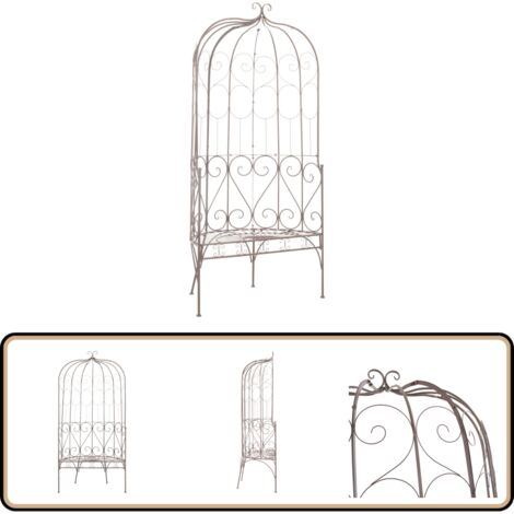 Gartenbank 95 cm Eisen Antik Braun - Gartenzubehör - Gartenbank - Metallbank - Außengestaltung - Balkonmöbeln