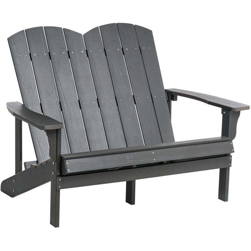 Beliani Gartenbank Adirondack 125 Cm Dunkelgrau