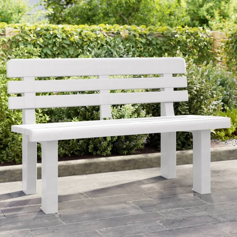 Gartenbank Weiß 110x52x71 Cm Polypropylen Vidaxl