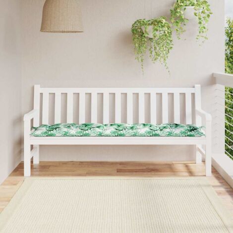 Gartenbank-Auflage Blattmuster 180x50x7 cm Oxford-Gewebe vidaXL