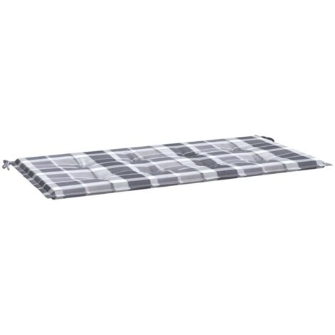Gartenbank-Auflage Graues Karomuster 100x50x4 cm Stoff