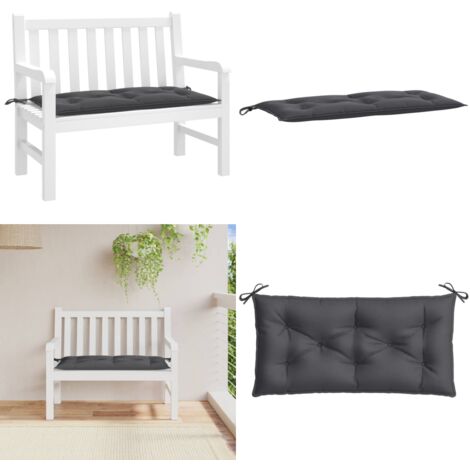 Gartenbank-Auflage Melange Anthrazit 100x50x7 cm Stoff - Gartenbankauflage - Sitzkissen - Outdoorkissen - Balkonkissen - Terrasse - Home & Living