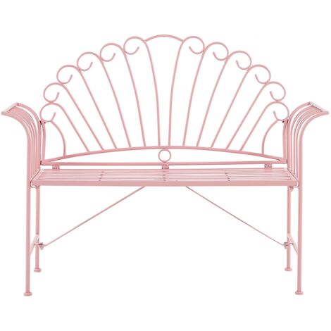 Gartenbank CAVINIA 125 cm Metall Rosa