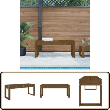 Gartenbank Honigbraun 110x38x45 cm Massivholz Kiefer - Gartenbank - Holzmöbel - Gartenmöbel - Outdoor Möbel - Kiefernholz