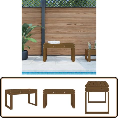Gartenbank Honigbraun 80x38x45 cm Massivholz Kiefer - Gartenbank - Holzmöbel - Gartenmöbel - Balkonmöbel - Terrassenmöbel