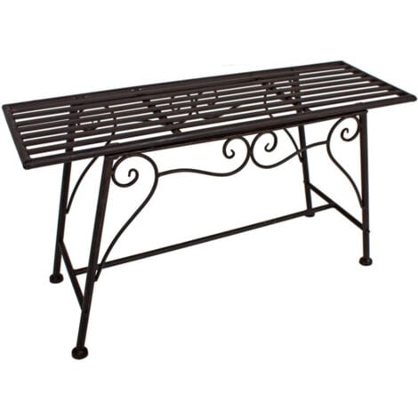 DER HOLZWURM Gartenbank Metall Gartenbank ohne Lehne Outdoor Sitzbank Garten Blumenbank, Rost Optik, max. 200 kg, LxBxH 83x27x45 cm