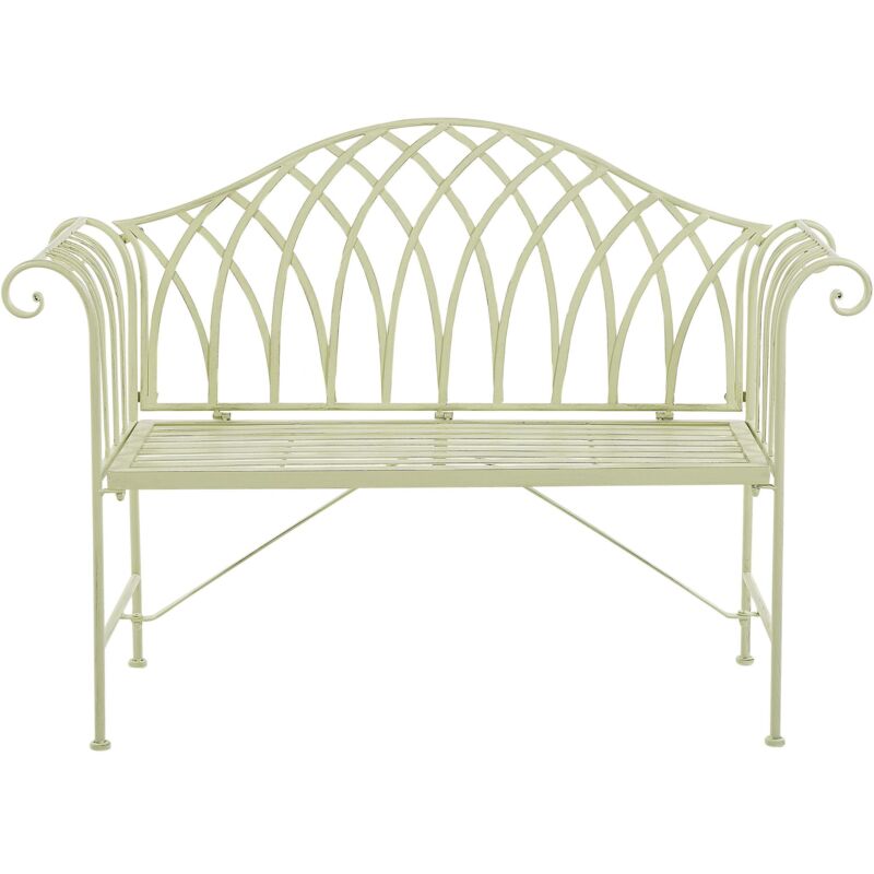 Beliani Gartenbank Milazzo 130 Cm Metall Hellgrün