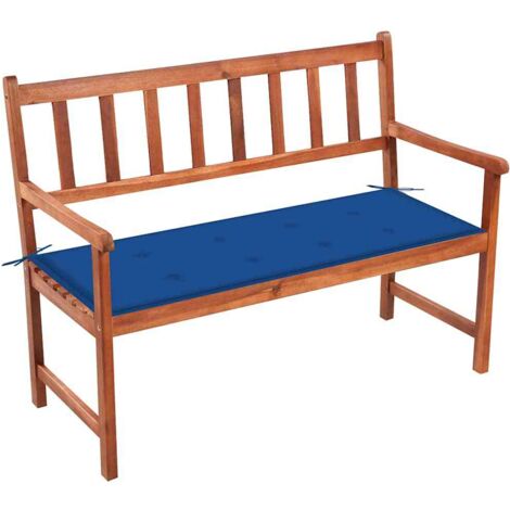 Gartenbank mit Auflage 120 cm Massivholz Akazie