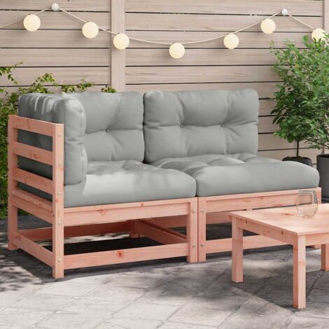 Gartenbank mit Kissen 2-Sitzer aus massivem Douglas-Holz