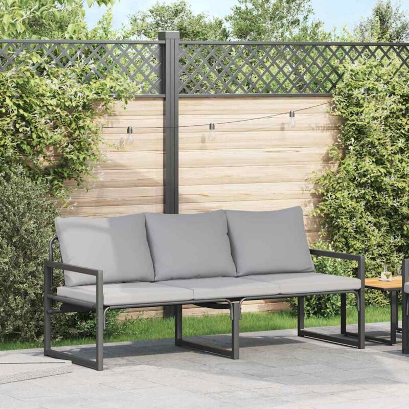 Gartenmöbel Mit Kissen Schwarz 180 X 72, 5 X 71 Cm Stahl Vidaxl